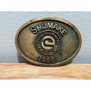 Vintage Shumake Cactus Gold Mines Co. 1988 Brass Belt Buckle